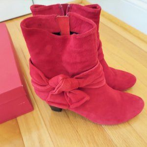 Red Suede Boots Size 8